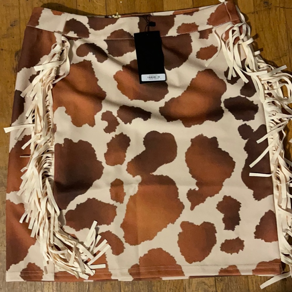 Cow print skirt